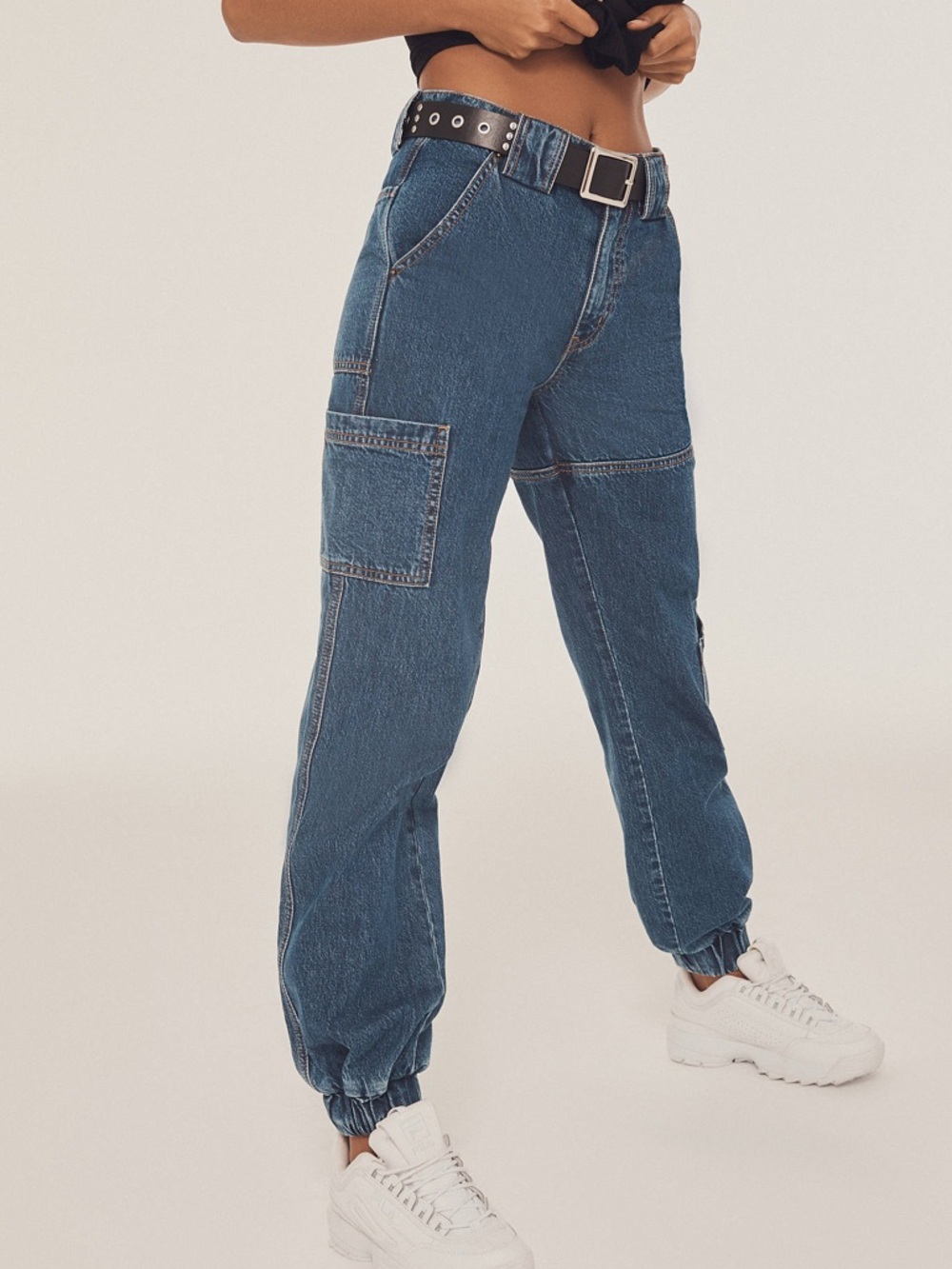 🆕 Urban Outfitters BDG Denim Cargo Joggers 27 High Waist